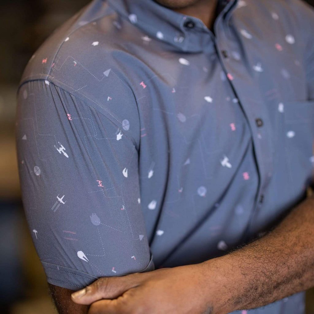 RSVLTS Stay on Target KUNUFLEX Short Sleeve Shirt in Gray — detail 8