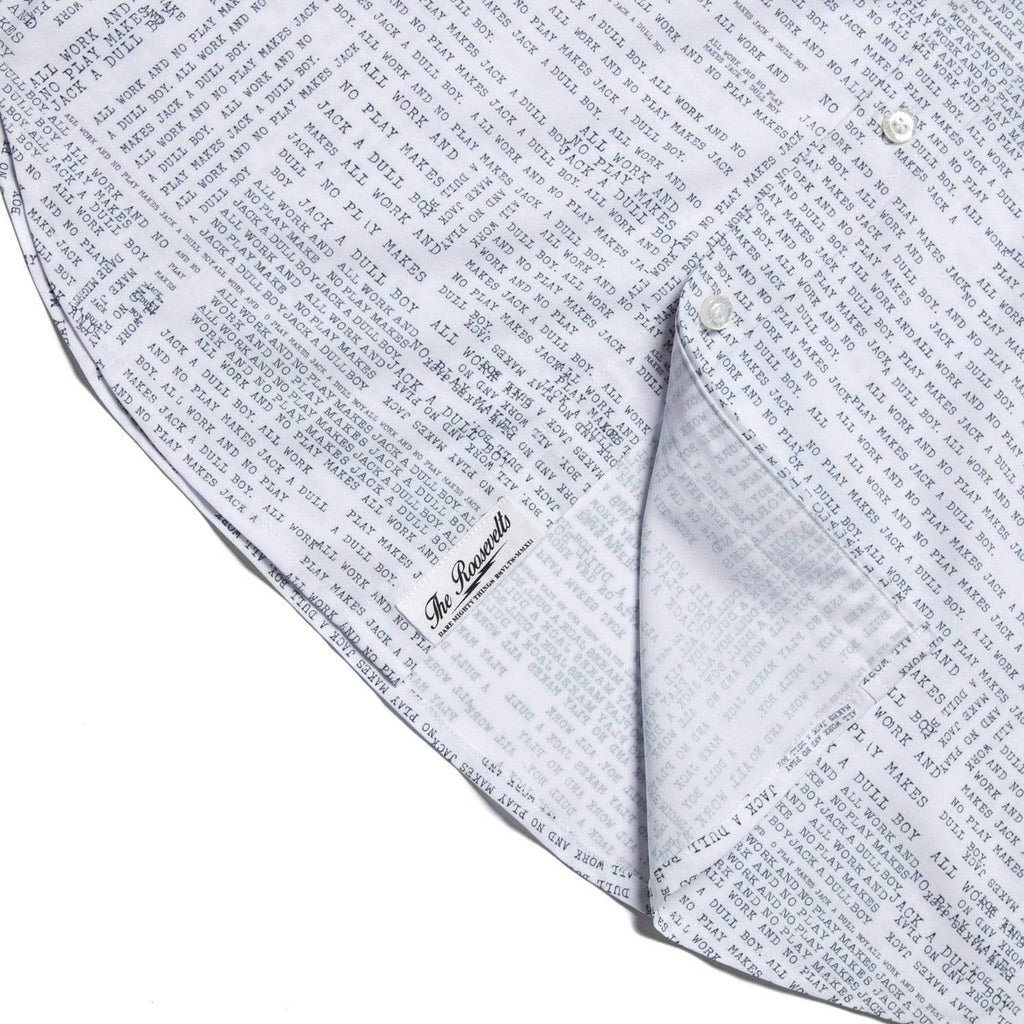 RSVLTS All Work No Play KUNUFLEX Short Sleeve Shirt in White — detail 7