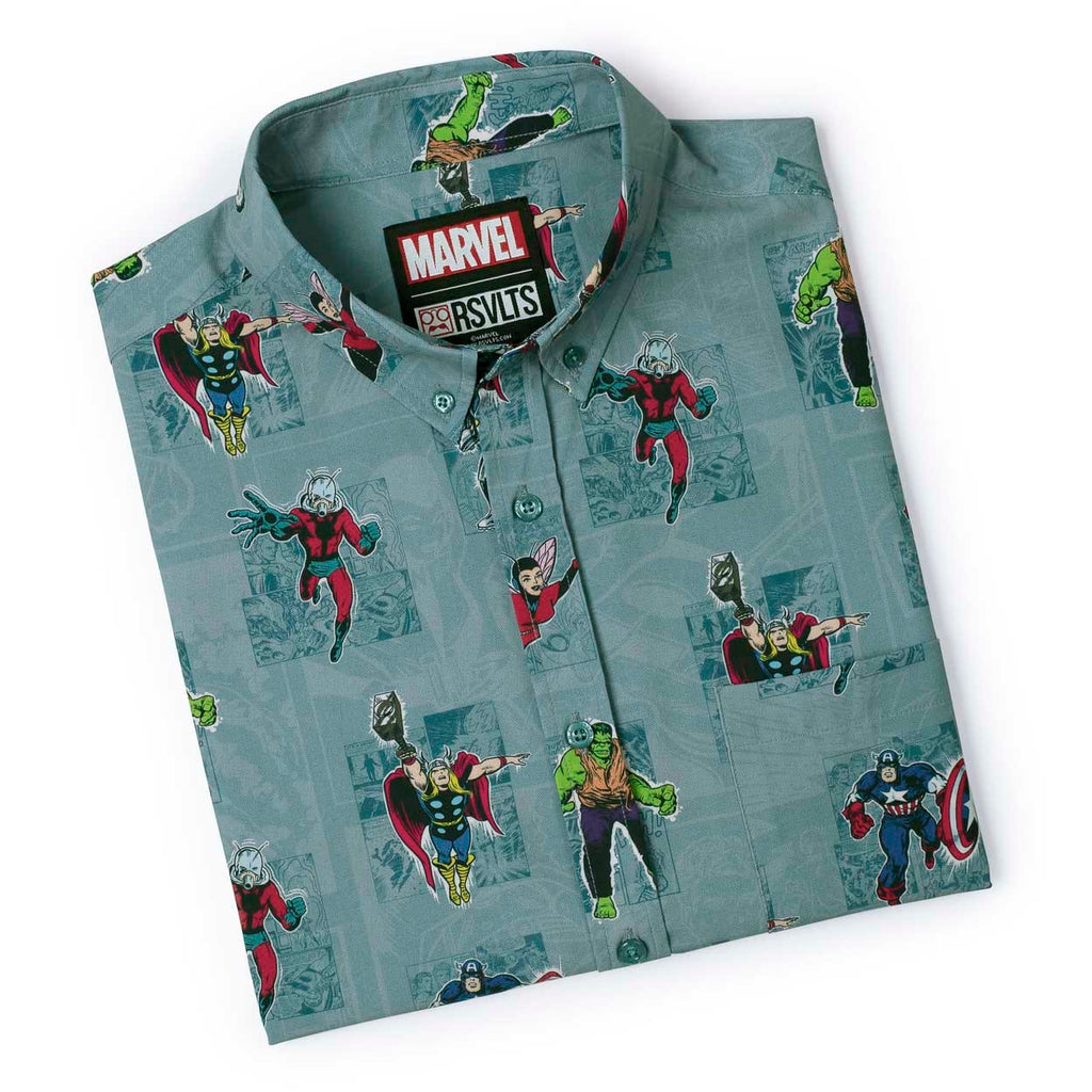 RSVLTS Origin Stories KUNUFLEX Short Sleeve Shirt in Green — detail 9