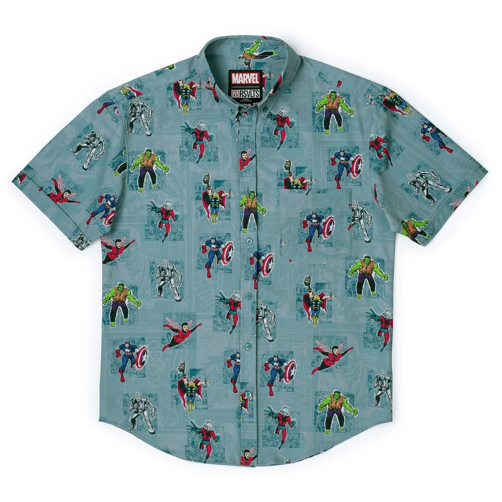 RSVLTS Origin Stories KUNUFLEX Short Sleeve Shirt in Green — detail 5