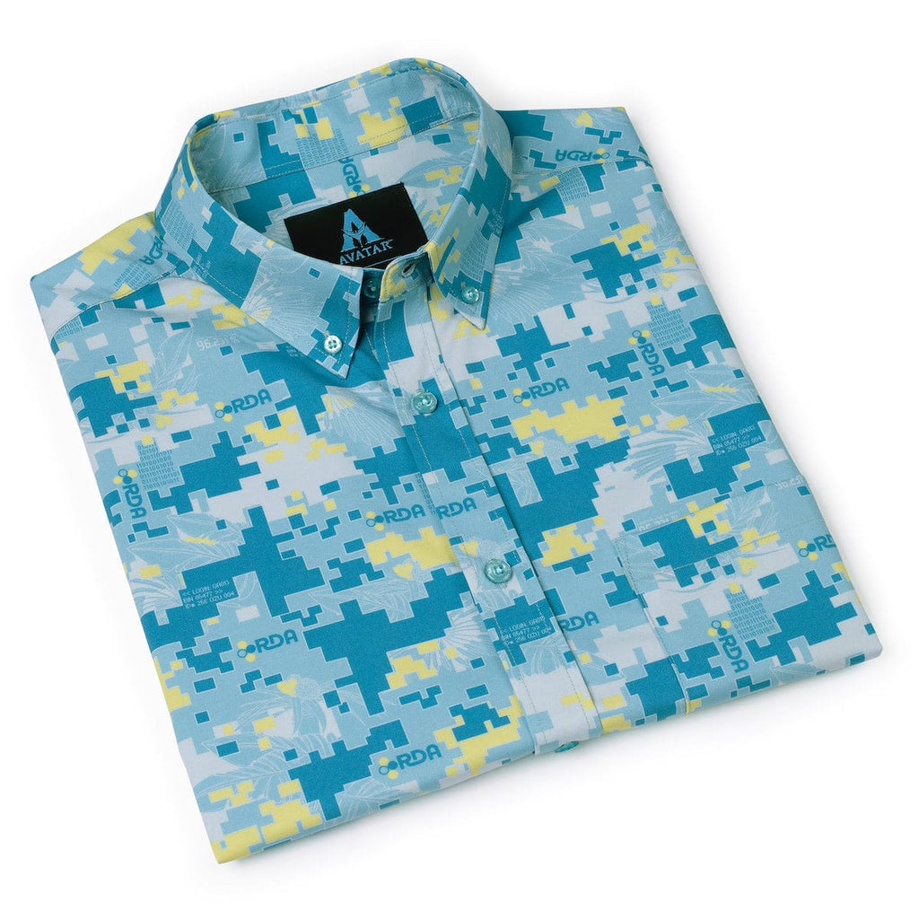 RSVLTS RDA Camo KUNUFLEX Short Sleeve Shirt in Blue — detail 12