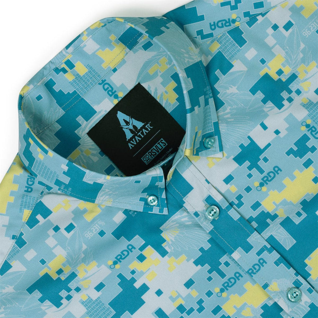 RSVLTS RDA Camo KUNUFLEX Short Sleeve Shirt in Blue — detail 10
