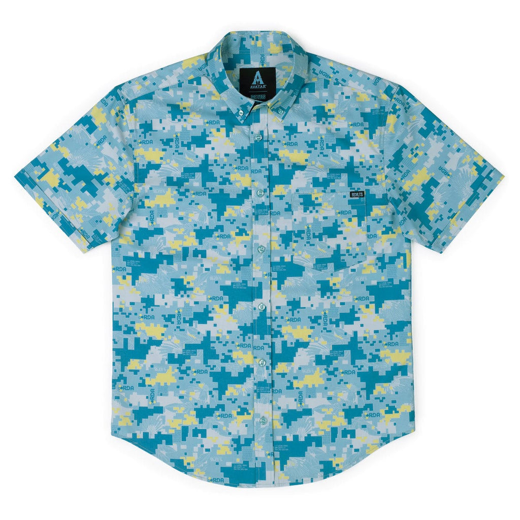 RSVLTS RDA Camo KUNUFLEX Short Sleeve Shirt in Blue — detail 9