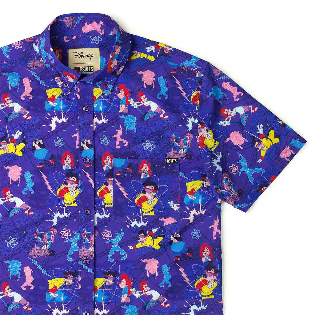 RSVLTS Max Voltage KUNUFLEX Short Sleeve Shirt in Purple — front view