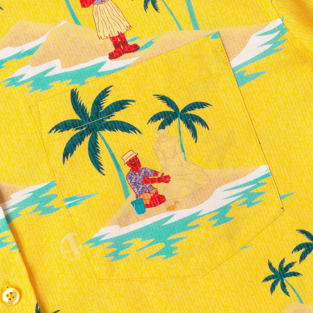RSVLTS Stuntpool KUNUFLEX Short Sleeve Shirt in Yellow — detail 3