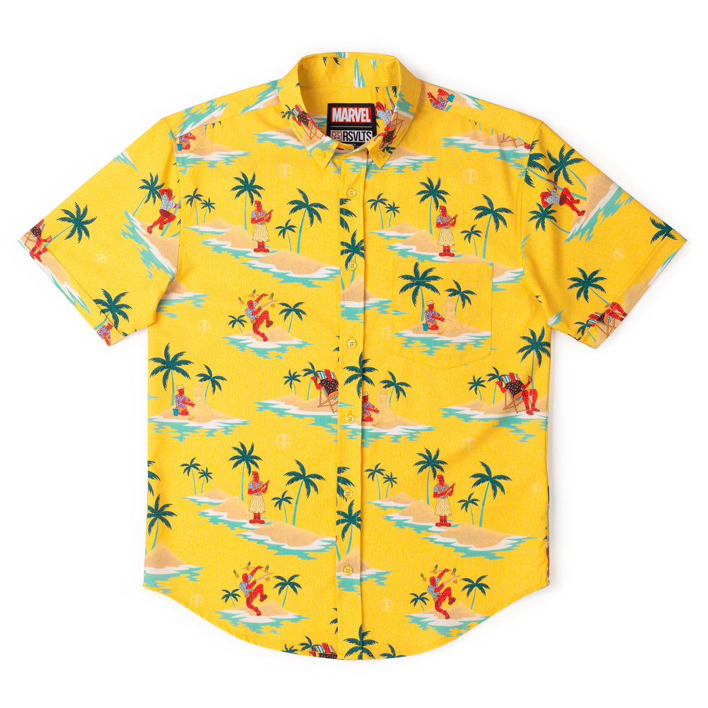 RSVLTS Stuntpool KUNUFLEX Short Sleeve Shirt in Yellow — detail 5