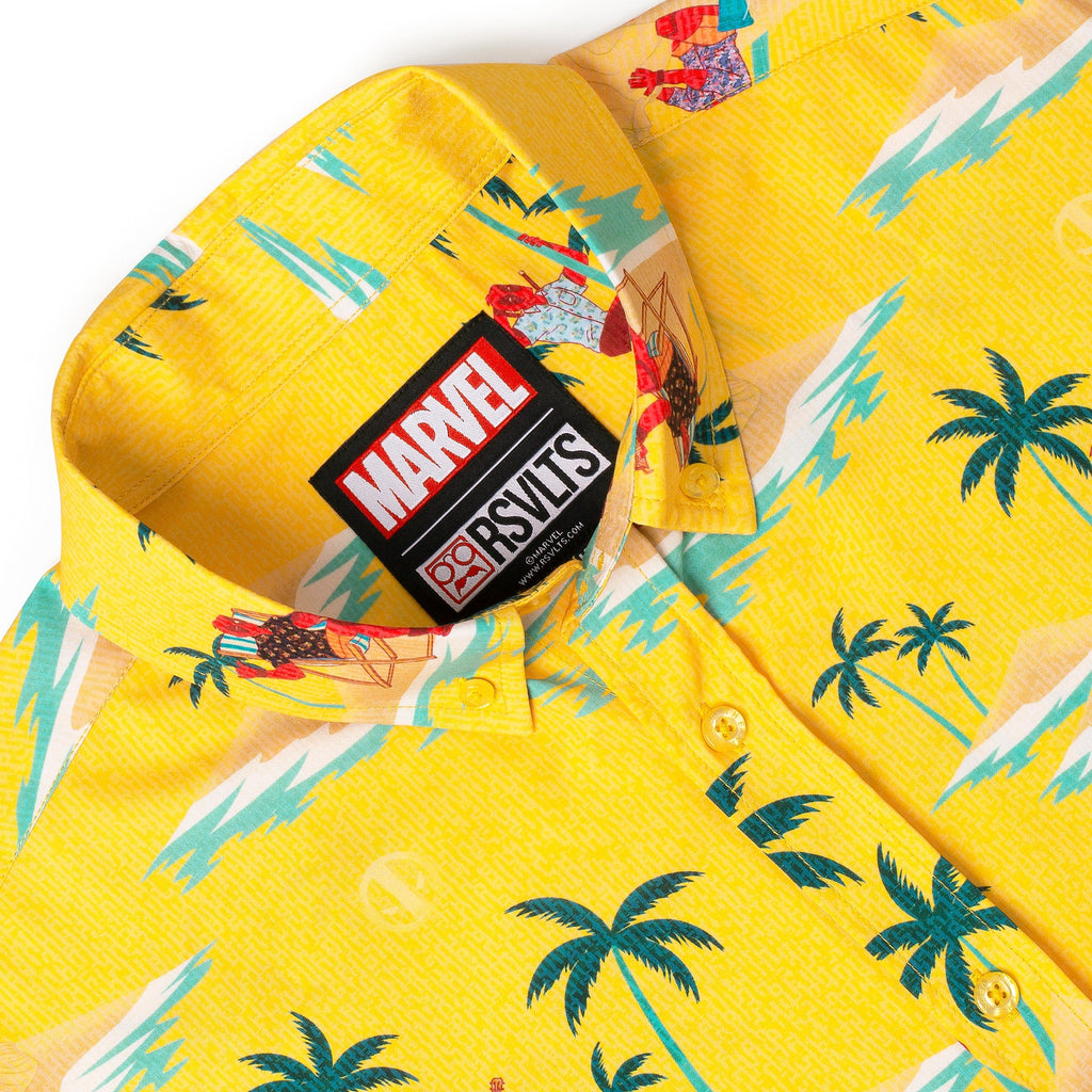 RSVLTS Stuntpool KUNUFLEX Short Sleeve Shirt in Yellow — detail 7