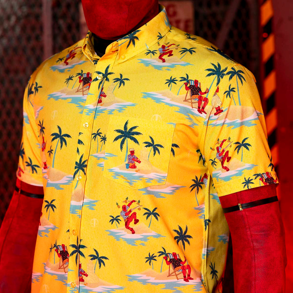 RSVLTS Stuntpool KUNUFLEX Short Sleeve Shirt in Yellow — detail 4