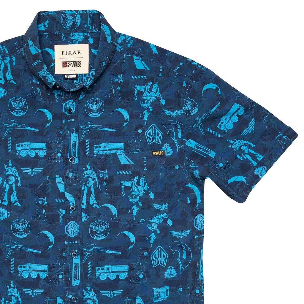 RSVLTS Hero In the Making KUNUFLEX Short Sleeve Shirt in Blue — detail 11