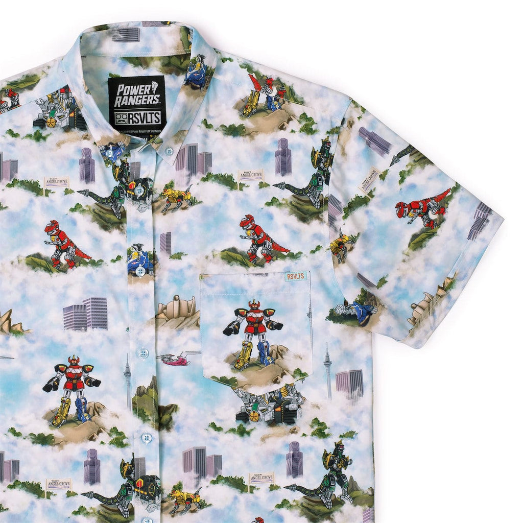 RSVLTS It's Morphin Time KUNUFLEX Short Sleeve Shirt in Blue — detail 4