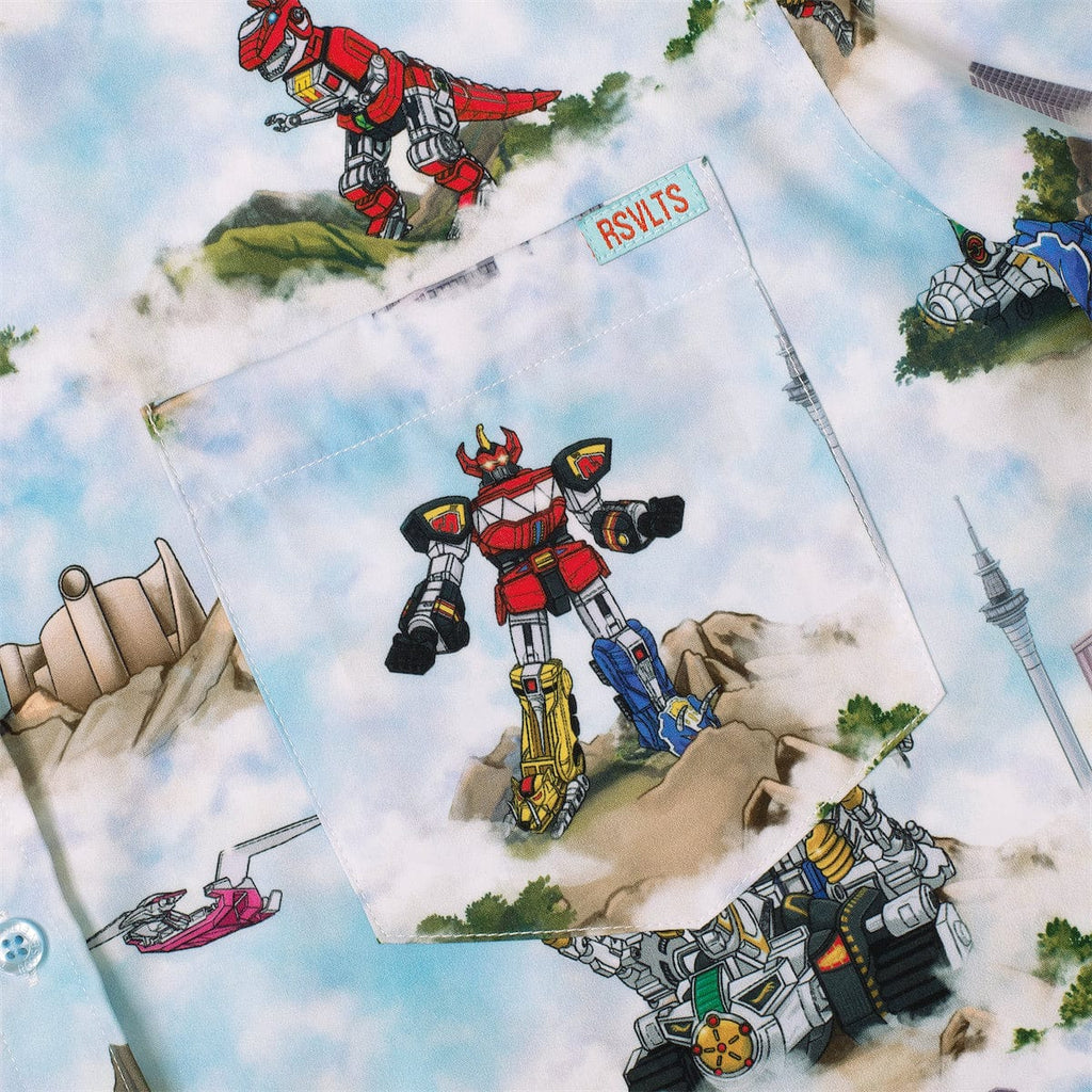 RSVLTS It's Morphin Time KUNUFLEX Short Sleeve Shirt in Blue — detail 9