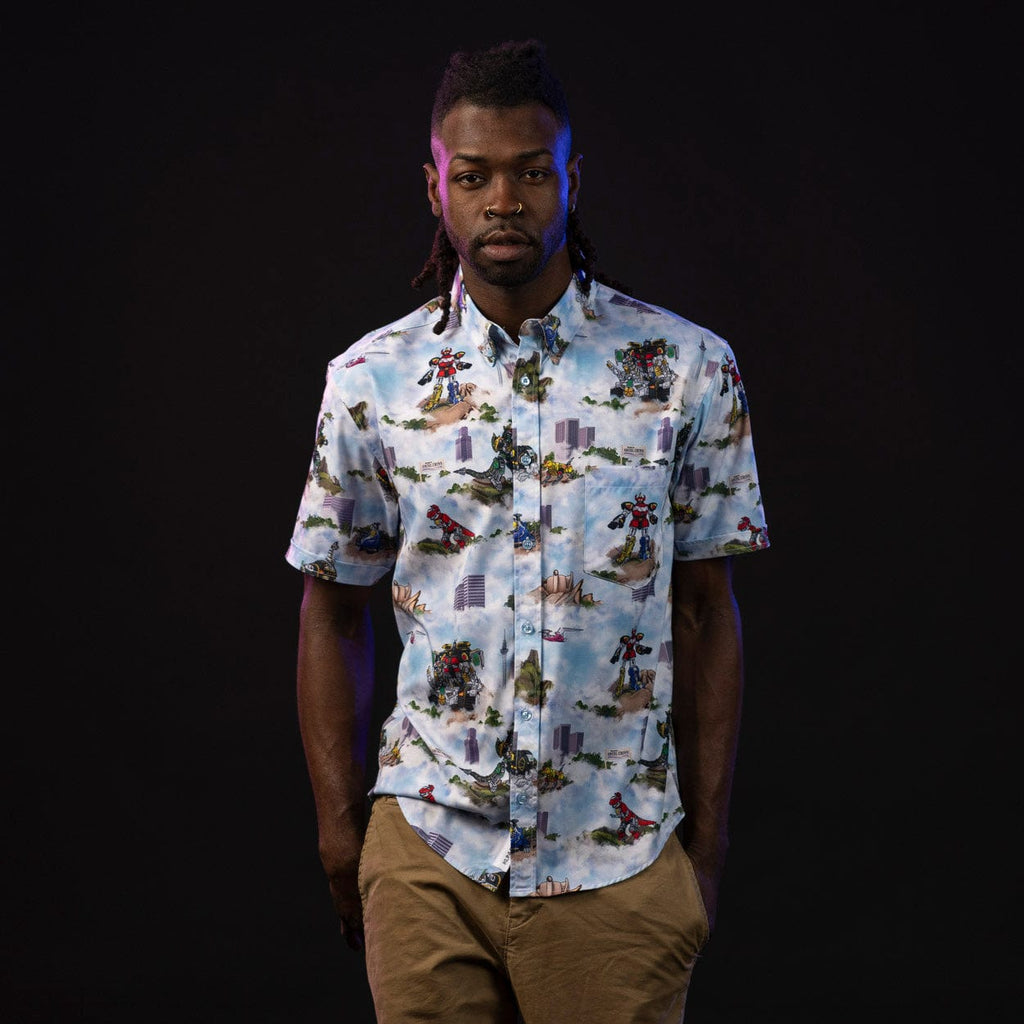 RSVLTS It's Morphin Time KUNUFLEX Short Sleeve Shirt in Blue — detail 5