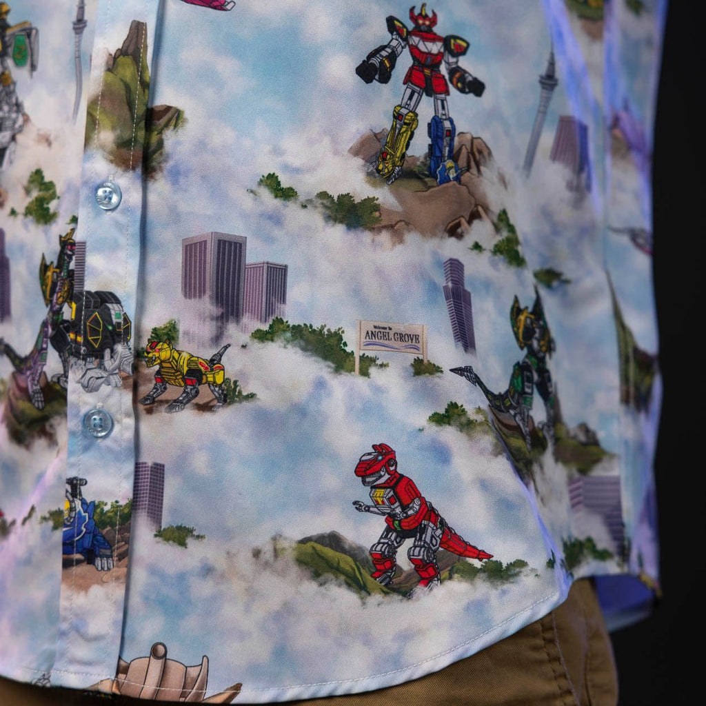 RSVLTS It's Morphin Time KUNUFLEX Short Sleeve Shirt in Blue — detail 8