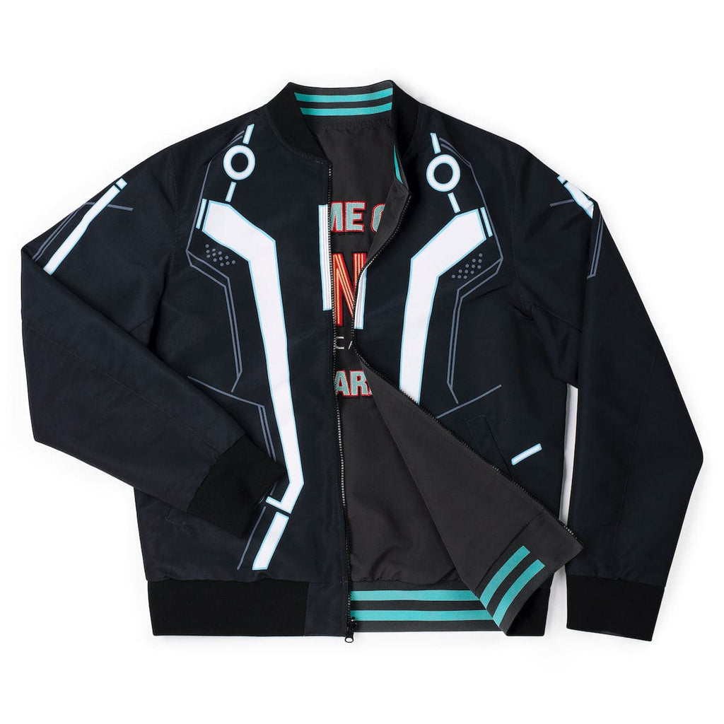 RSVLTS Light Suit Reversible Bomber Jacket in Black — front view