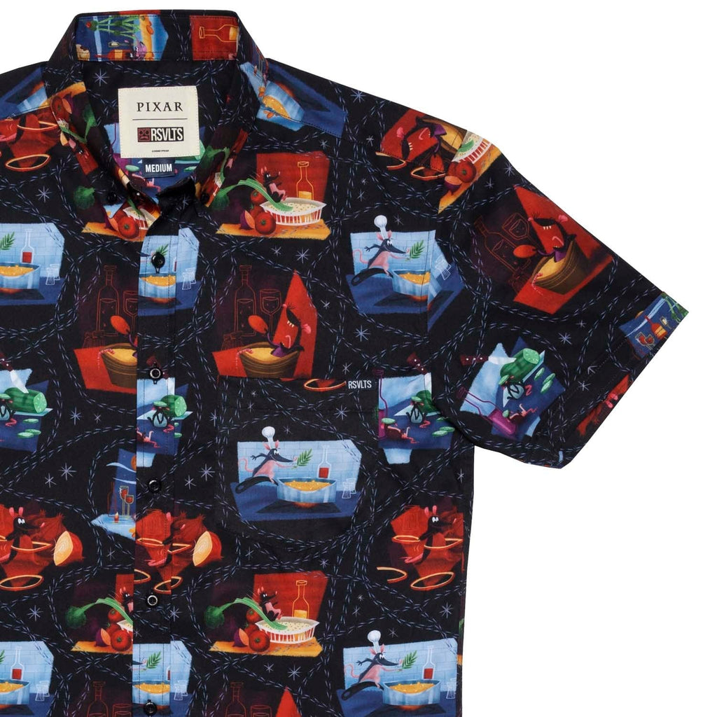 RSVLTS Shirtatouille KUNUFLEX Short Sleeve Shirt in Black — front view