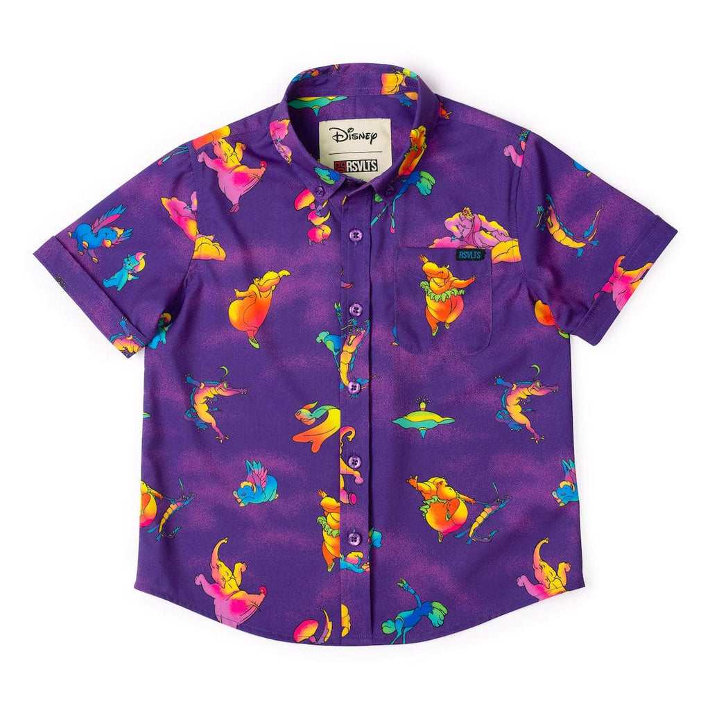 RSVLTS Shall We Dance? Preschool KUNUFLEX Short Sleeve Shirt in Purple — front view