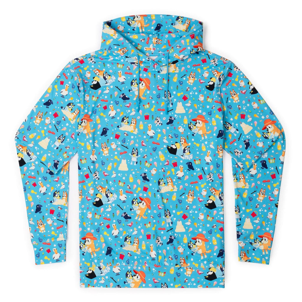 RSVLTS Beach Day Performance Hoodie in Blue — front view