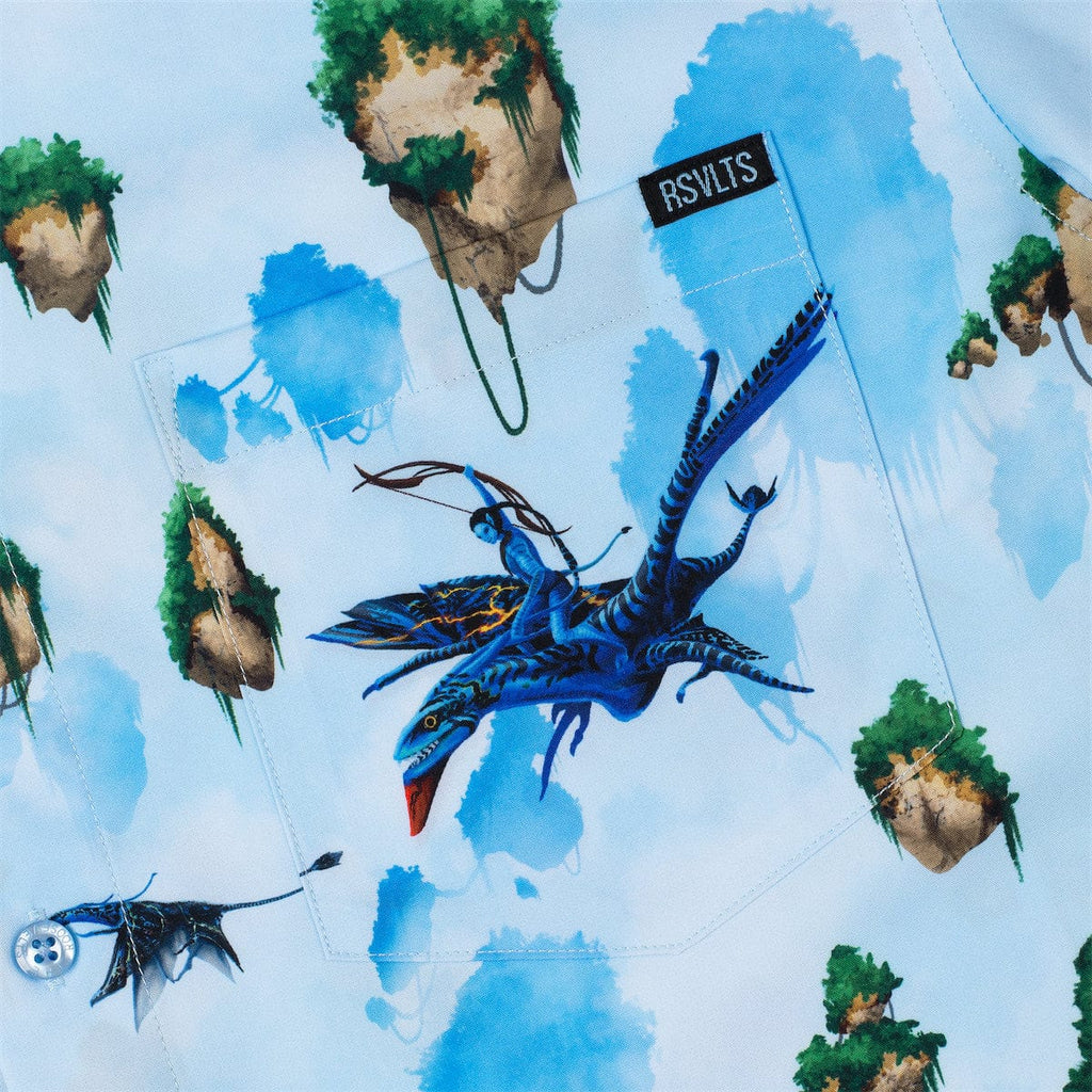 RSVLTS Hallelujah Mountains KUNUFLEX Short Sleeve Shirt in Blue — detail 8