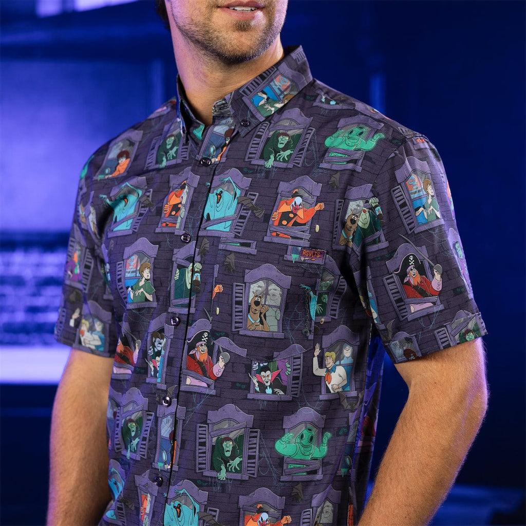 RSVLTS Mansion of Mysteries KUNUFLEX Short Sleeve Shirt in Gray — detail 6