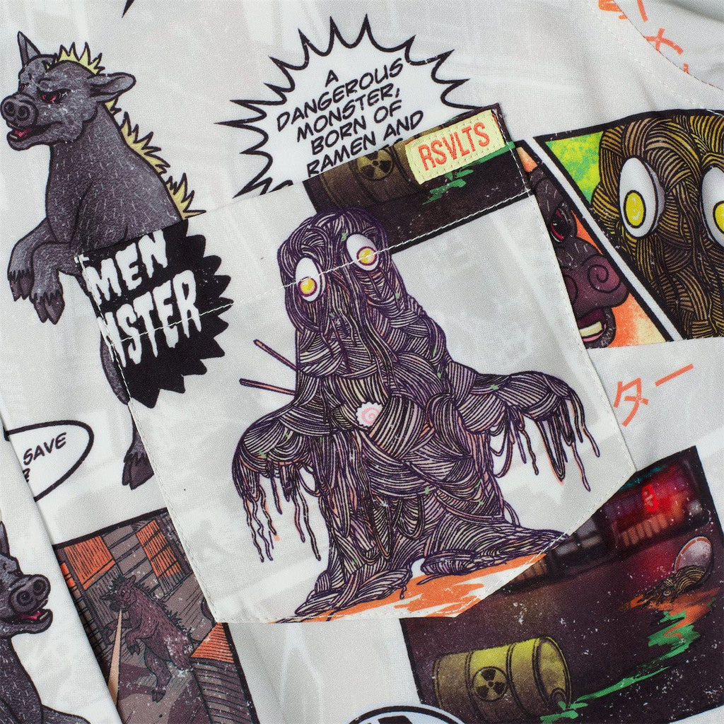 RSVLTS Atomic Ramen Women's KUNUFLEX Short Sleeve Shirt in Gray — detail 4