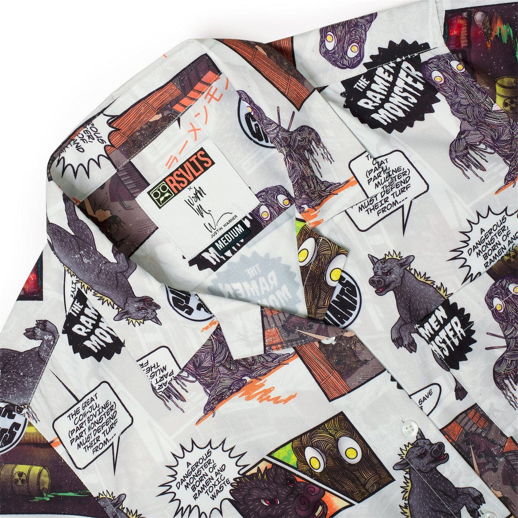 RSVLTS Atomic Ramen Women's KUNUFLEX Short Sleeve Shirt in Gray — detail 3