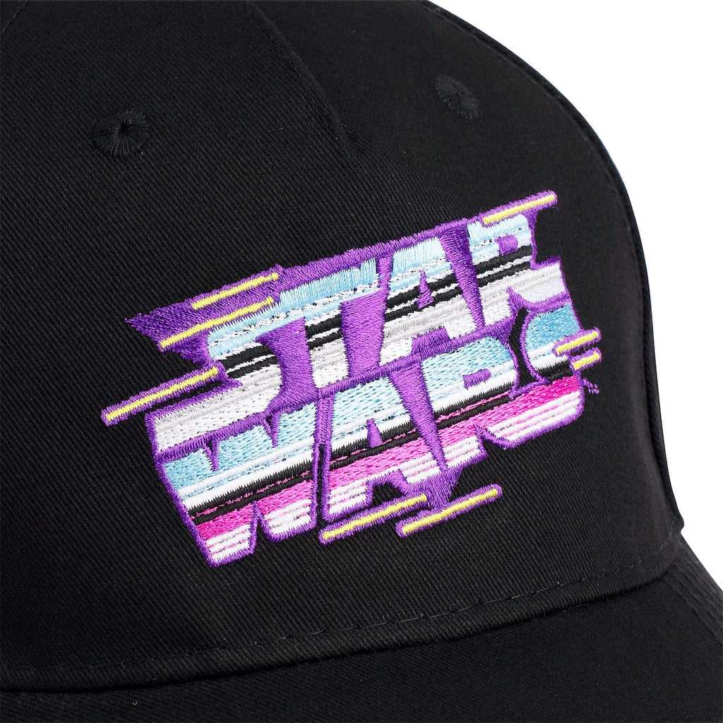 RSVLTS Synthwave Logo 5-Panel Curved Brim Hat in Black — detail 6