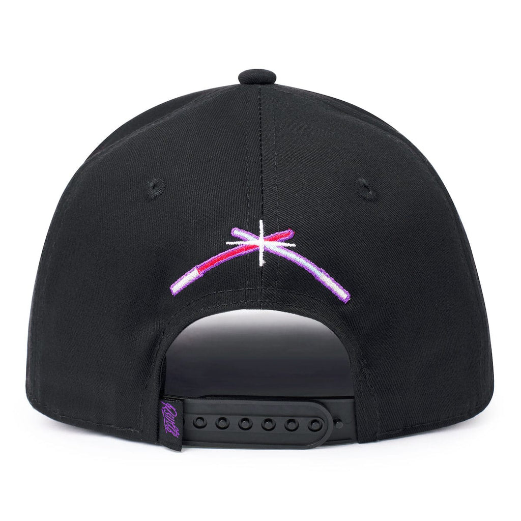 RSVLTS Synthwave Logo 5-Panel Curved Brim Hat in Black — detail 5