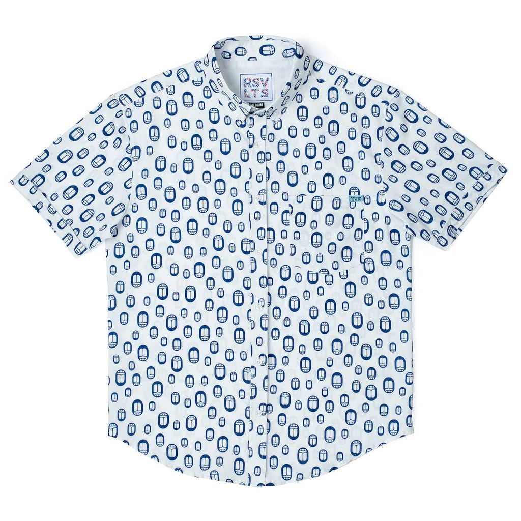RSVLTS Meet the Beetles KUNUFLEX Short Sleeve Shirt in Blue — detail 5