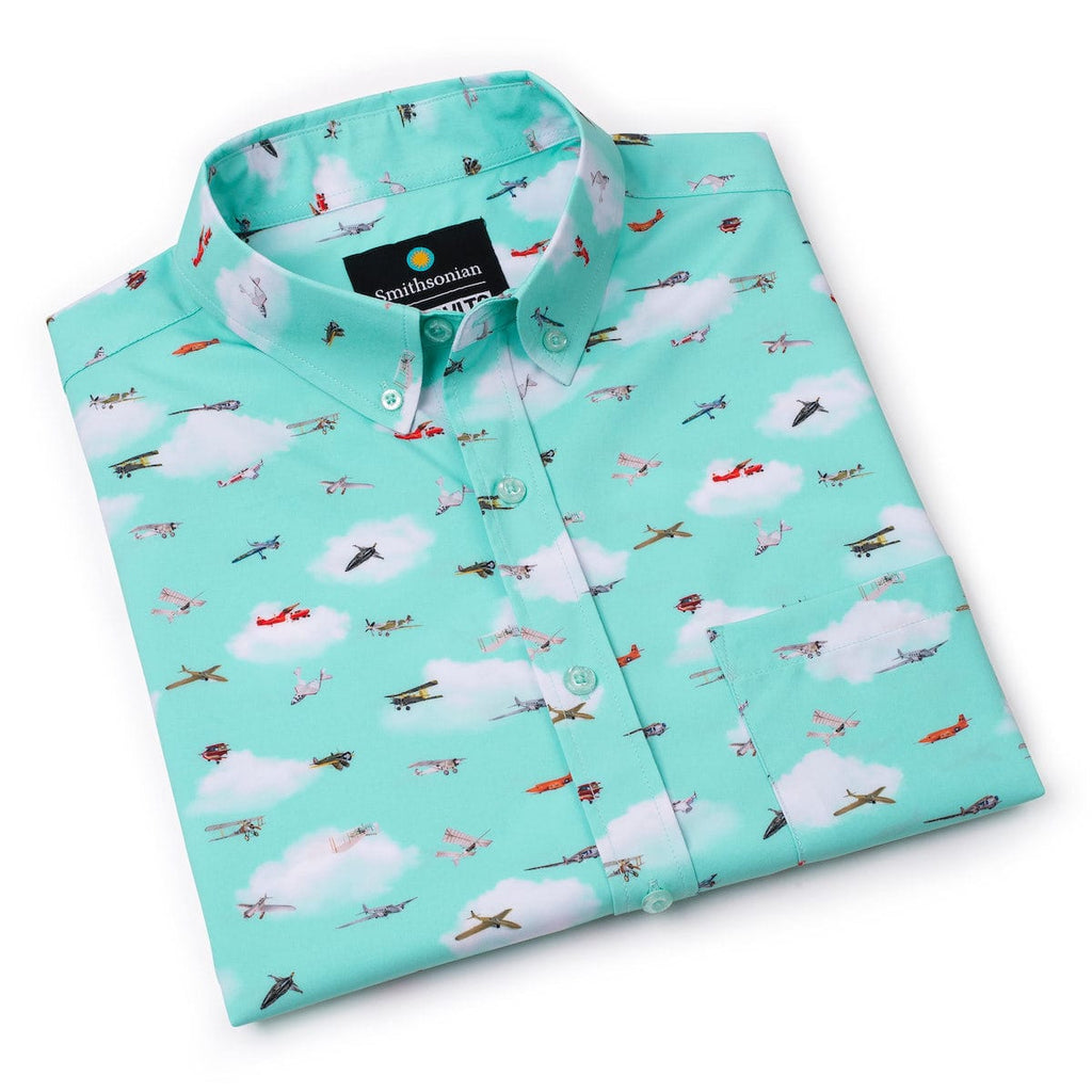 RSVLTS Take Flight KUNUFLEX Short Sleeve Shirt in Blue — detail 6