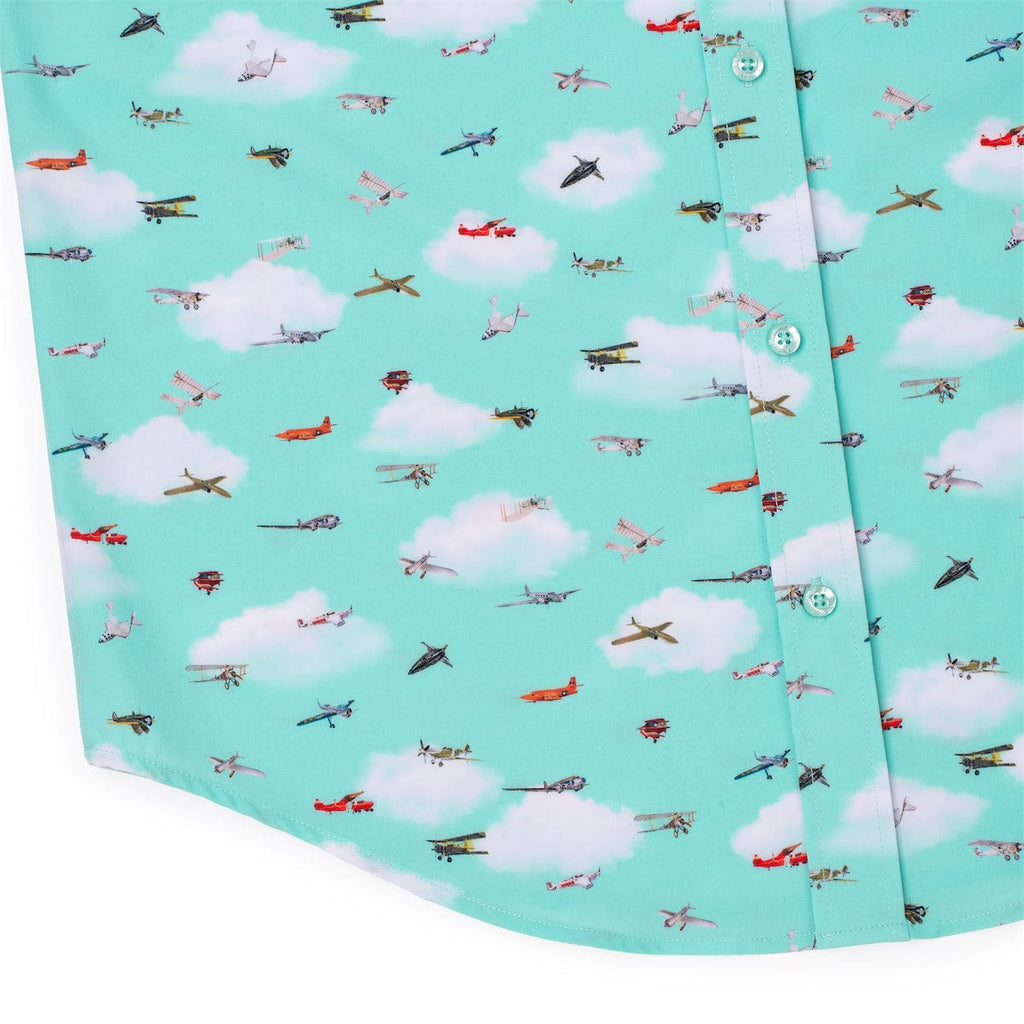 RSVLTS Take Flight KUNUFLEX Short Sleeve Shirt in Blue — detail 5