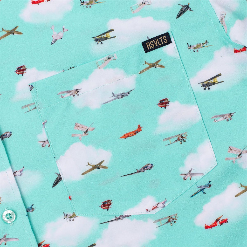 RSVLTS Take Flight KUNUFLEX Short Sleeve Shirt in Blue — detail 2