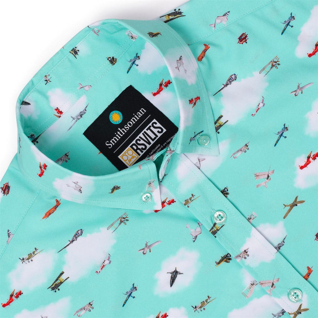 RSVLTS Take Flight KUNUFLEX Short Sleeve Shirt in Blue — detail 4