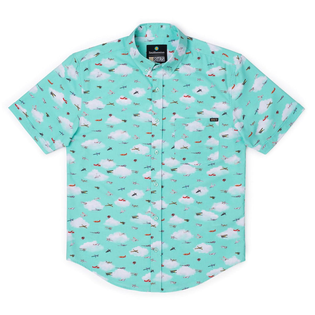 RSVLTS Take Flight KUNUFLEX Short Sleeve Shirt in Blue — detail 3