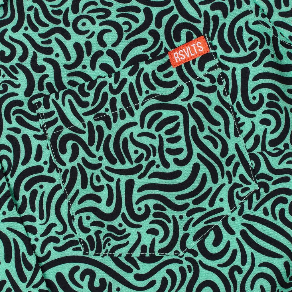 RSVLTS Squiggle Zoo Women's KUNUFLEX Short Sleeve Shirt in Black — detail 3