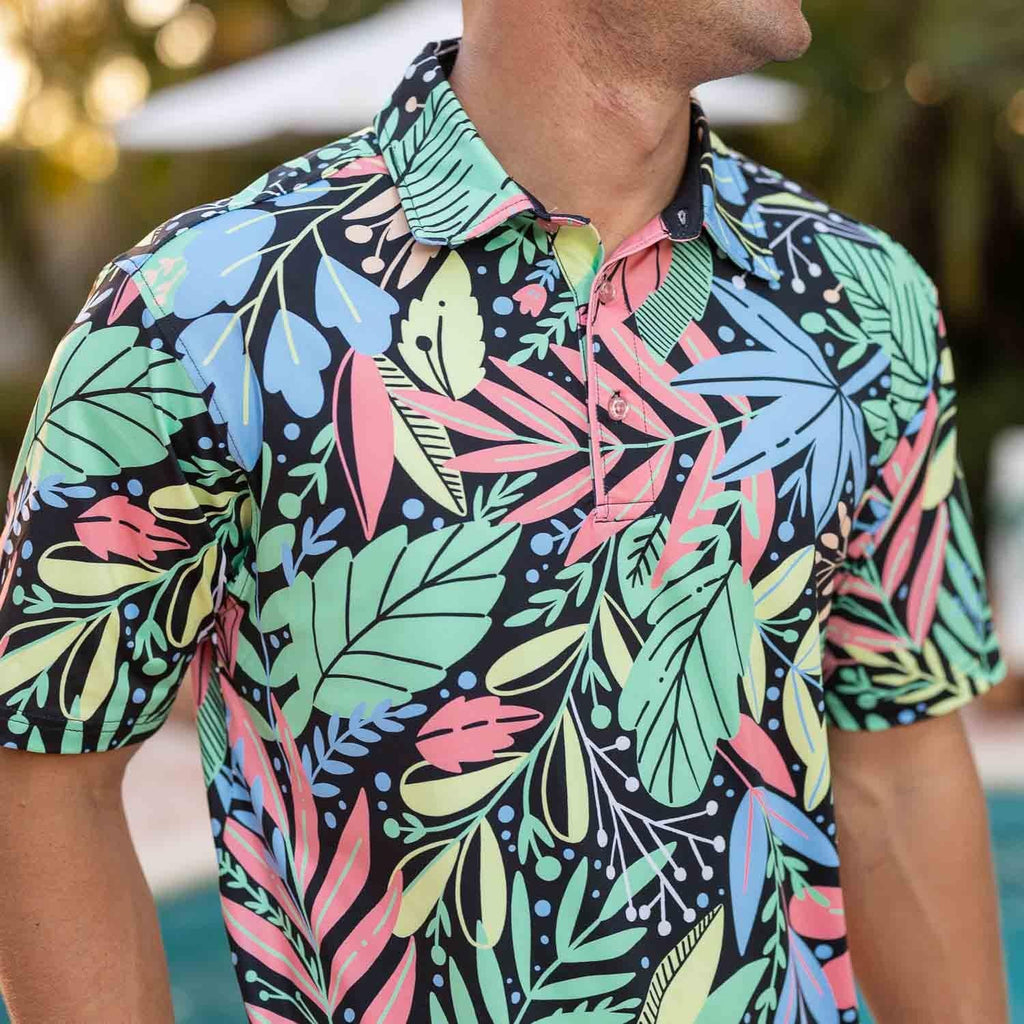 RSVLTS Springaling All-Day Polo in Black — front view