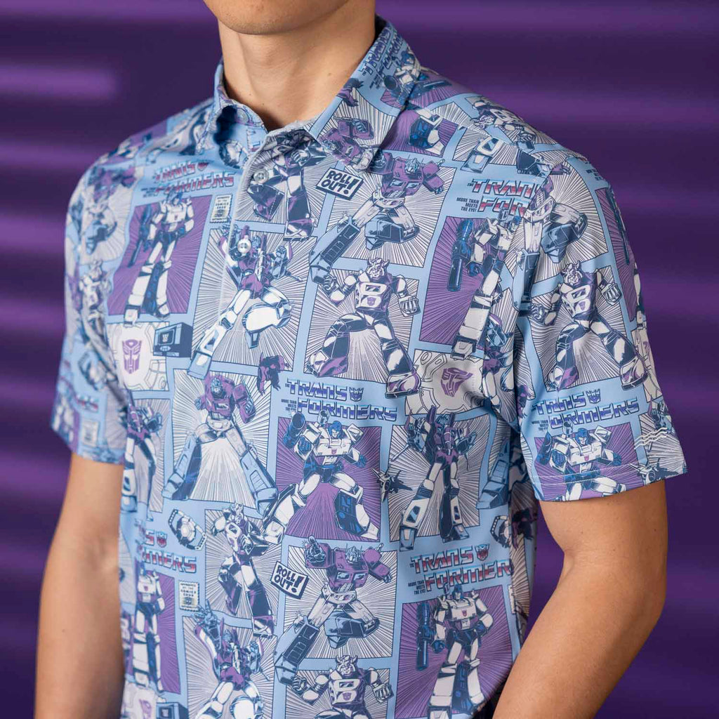 RSVLTS Cybercomics All-Day Polo in Blue — detail 5