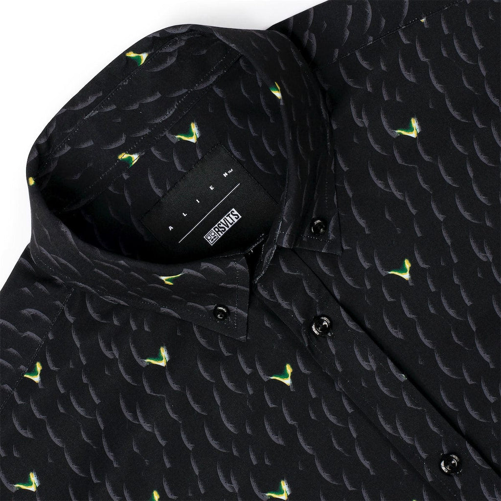 RSVLTS Hatching Horrors KUNUFLEX Short Sleeve Shirt in Black — detail 8
