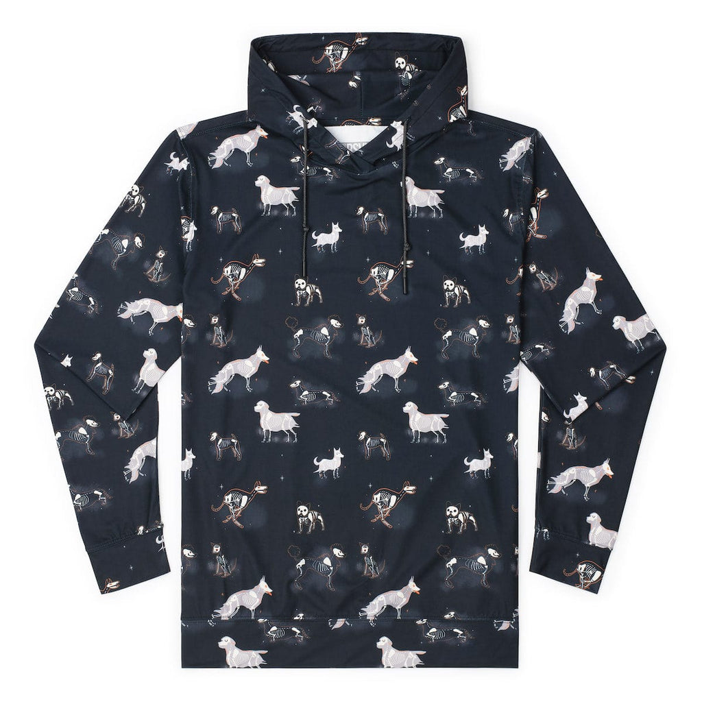 RSVLTS Good to the Bone Performance Hoodie in Black — front view