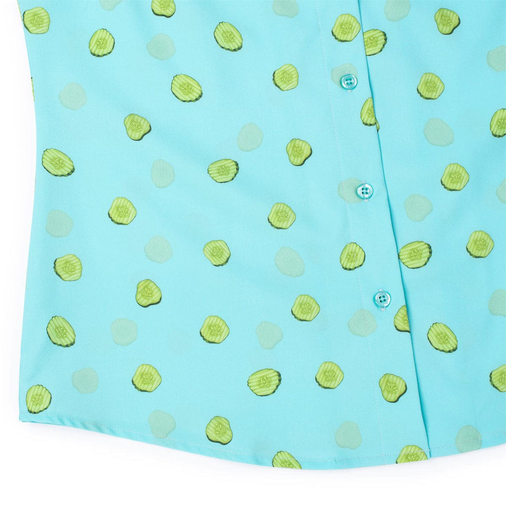 RSVLTS Kind of a Big Dill Women's KUNUFLEX Short Sleeve Shirt in Green — detail 6