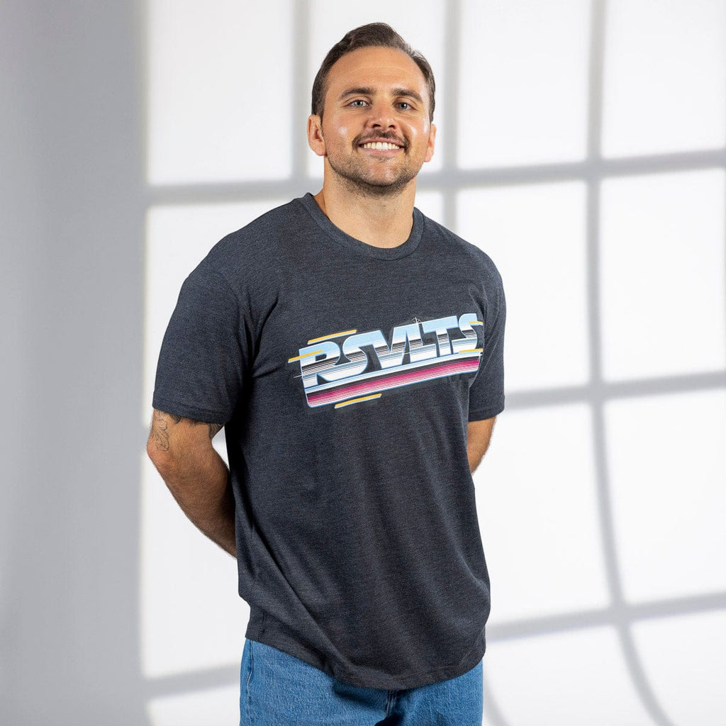RSVLTS Synthwave RSVLTS Crewneck Tee in Gray — detail 4