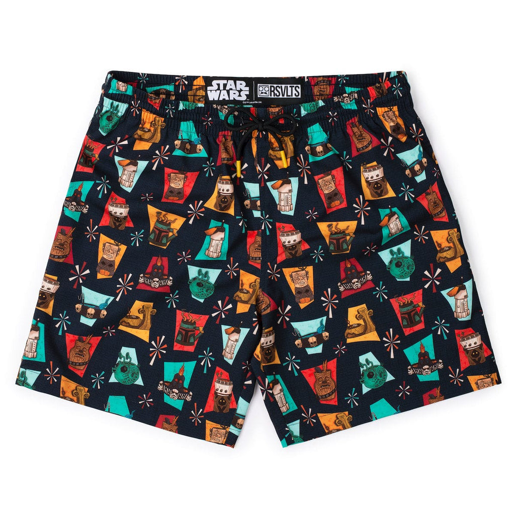 RSVLTS Cosmic Cocktails Hybrid Shorts in Black — front view