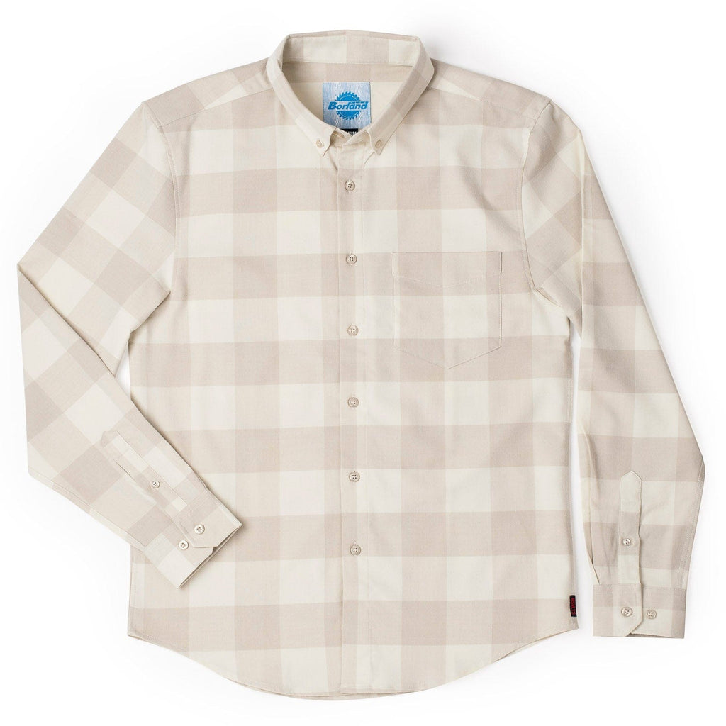 RSVLTS Flanning Tatum BorlandFlex Long Sleeve Flannel in Brown — front view