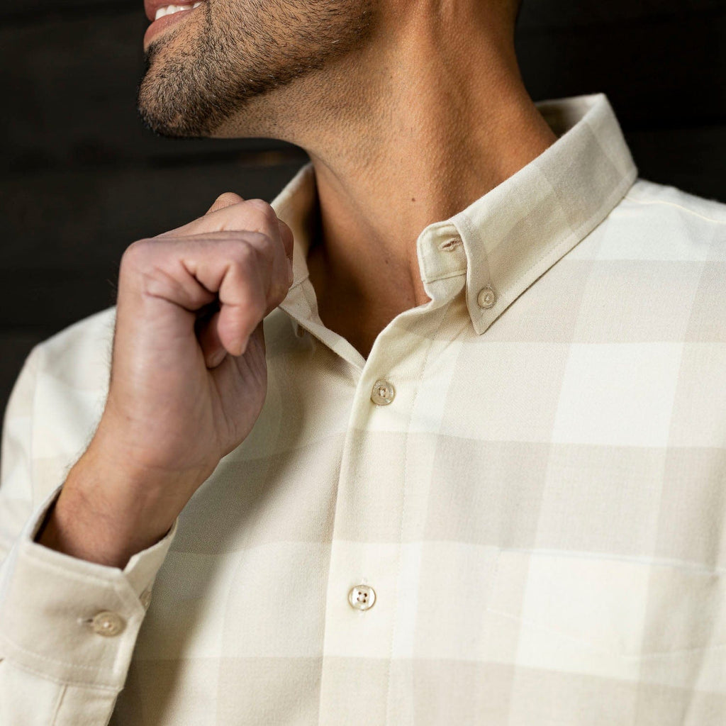 RSVLTS Flanning Tatum BorlandFlex Long Sleeve Flannel in Brown — detail 6