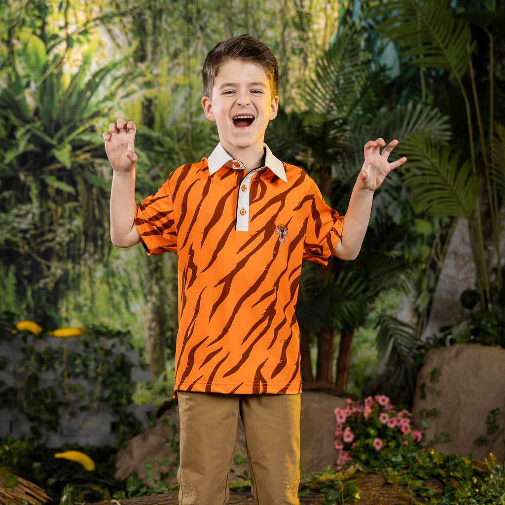 RSVLTS Shere Villainy Youth All-Day Polo in Orange — front view