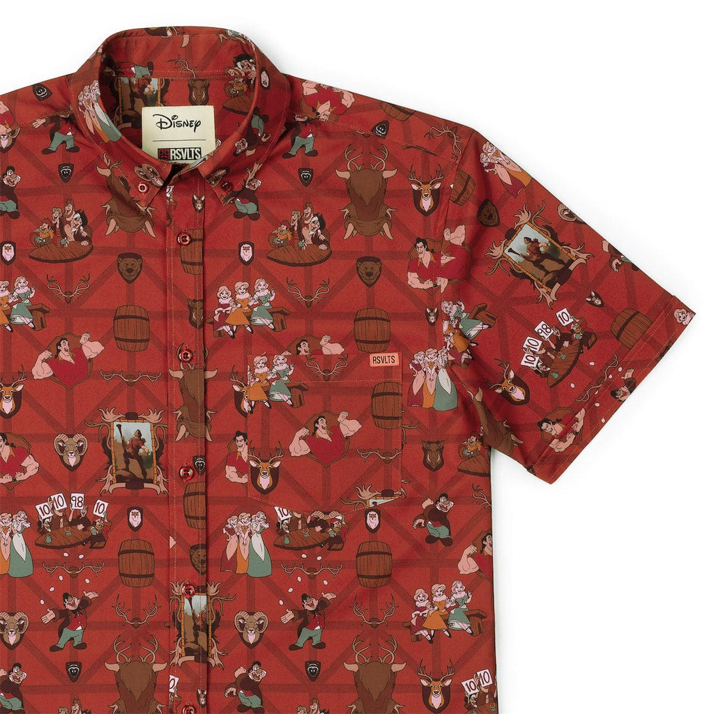 RSVLTS No One Like Him KUNUFLEX Short Sleeve Shirt in Brown — front view