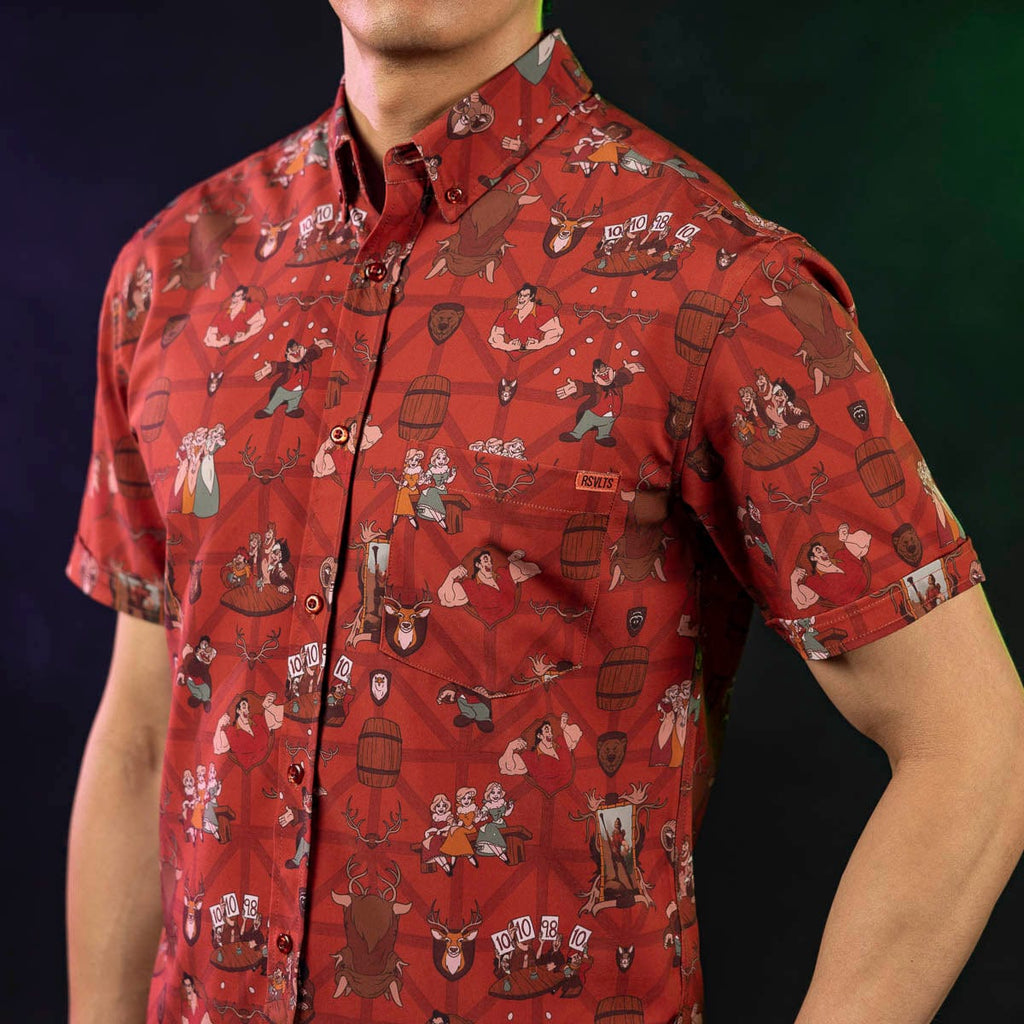 RSVLTS No One Like Him KUNUFLEX Short Sleeve Shirt in Brown — detail 5
