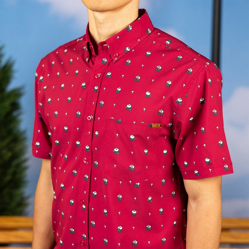 RSVLTS Lil Lemmings KUNUFLEX Short Sleeve Shirt in Red — detail 8