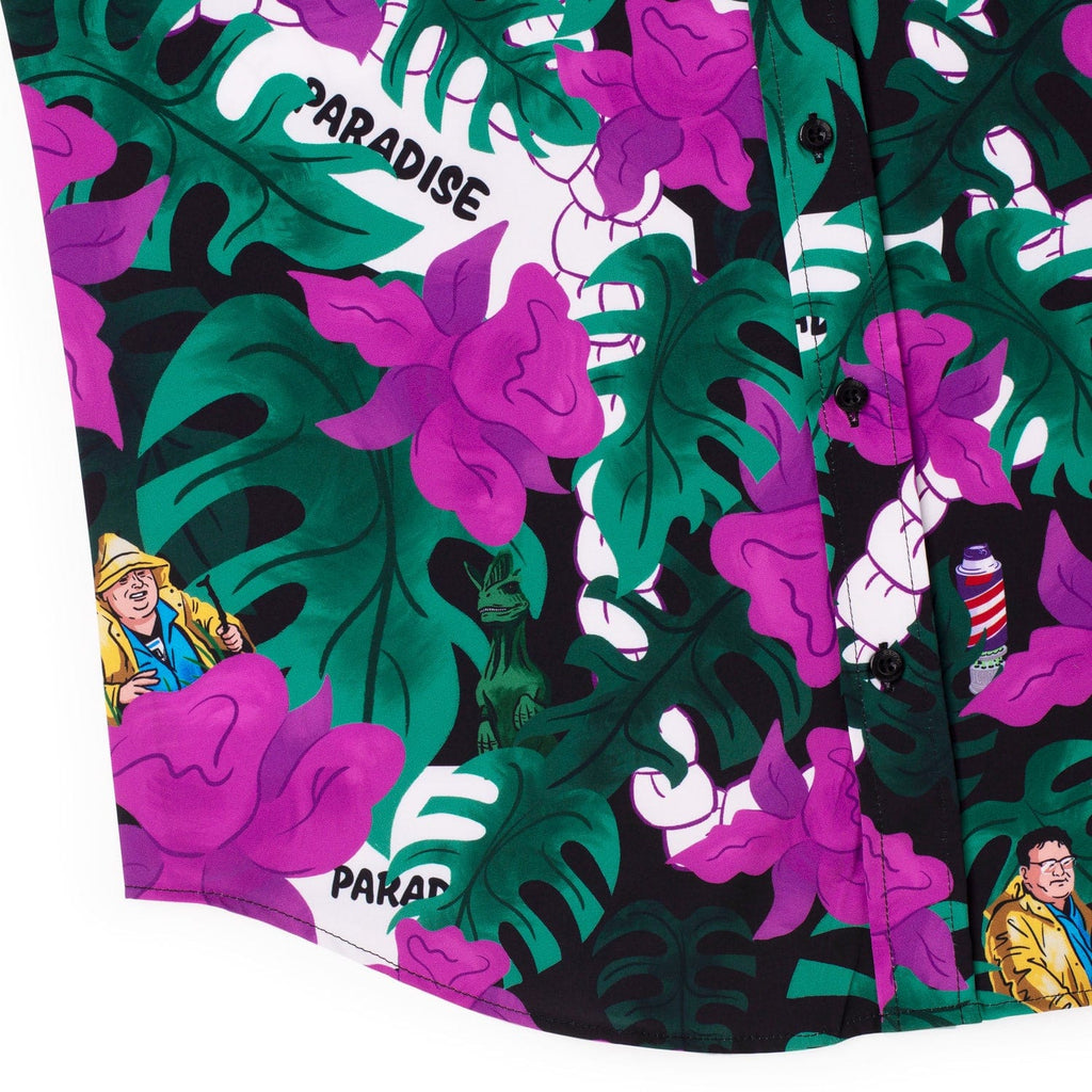 RSVLTS Nobody Cares KUNUFLEX Short Sleeve Shirt in Black — detail 8