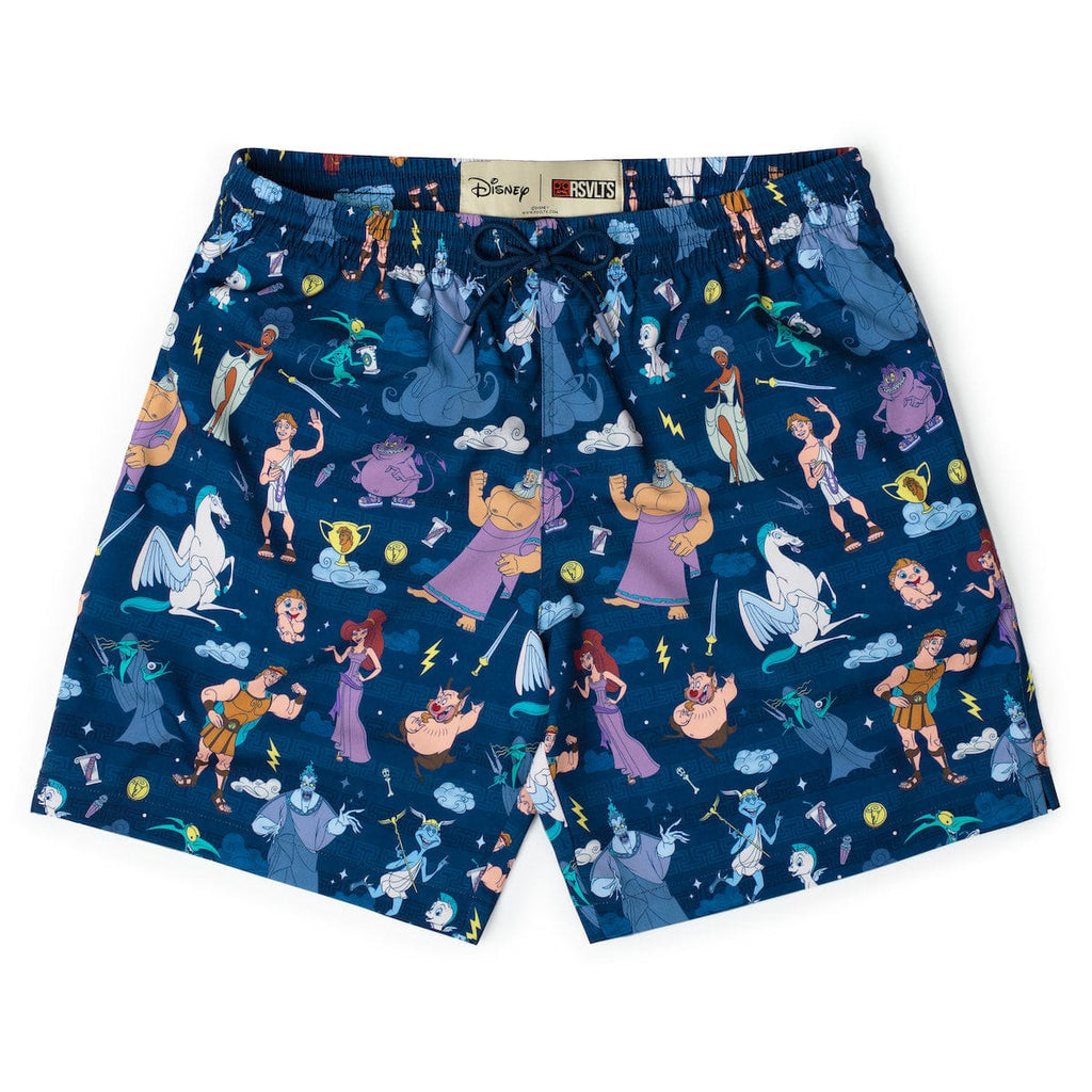 RSVLTS Grecian Gallery Hybrid Shorts in Blue — front view
