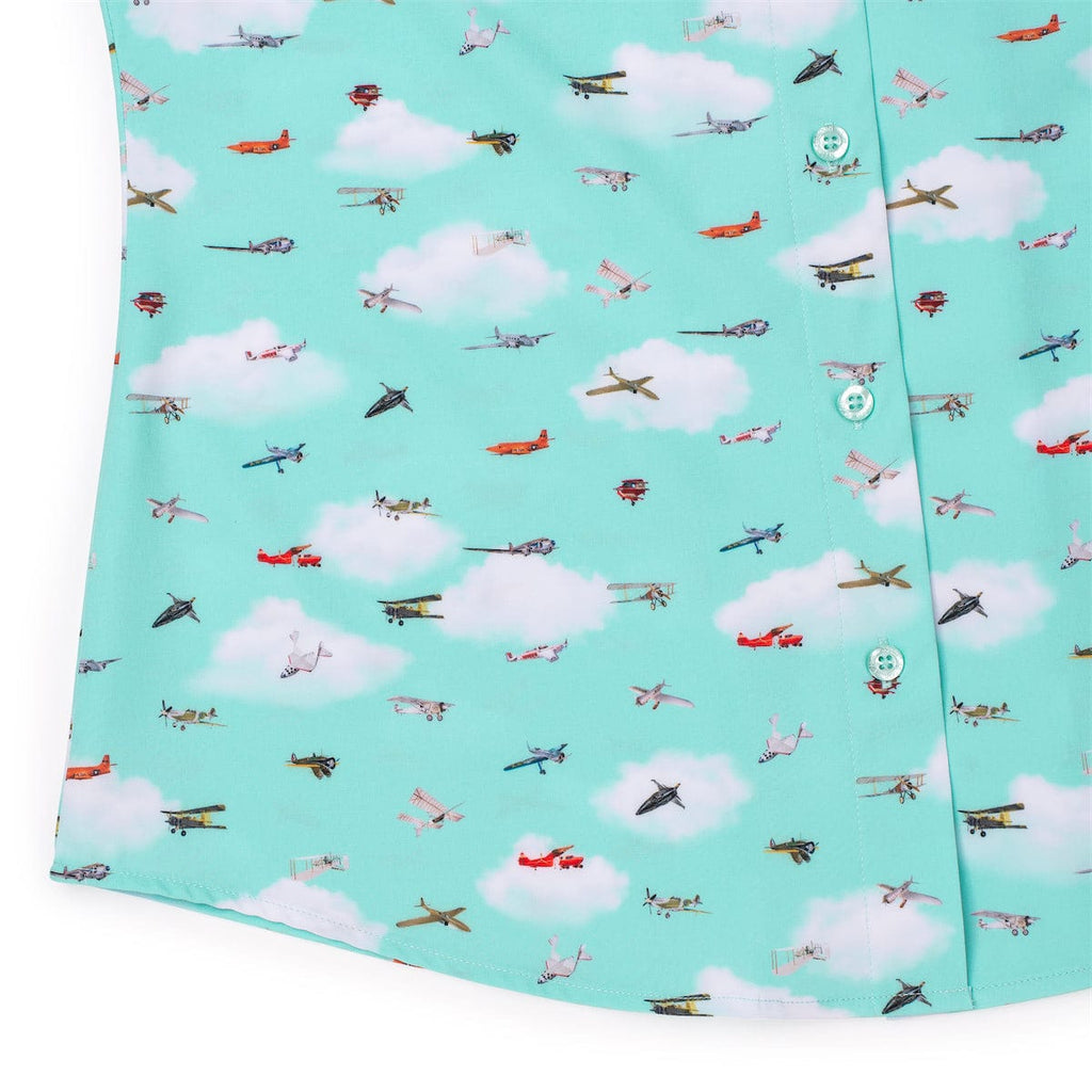 RSVLTS Take Flight Women's KUNUFLEX Short Sleeve Shirt in Blue — detail 6